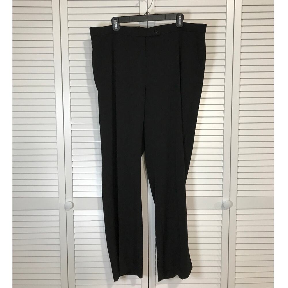 Investments II Black Pleated Stretch Relaxed Fit Office Work Pants Women 18W